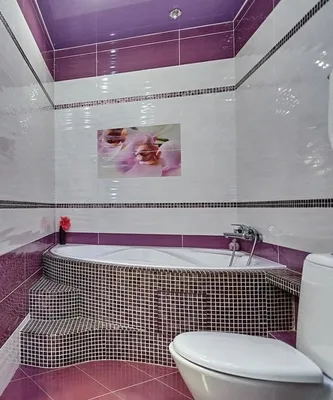 Фото ванной в сиреневом цвете с возможностью выбора размера изображения