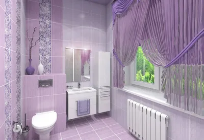 Фото ванной в сиреневом цвете с возможностью скачать в JPG формате