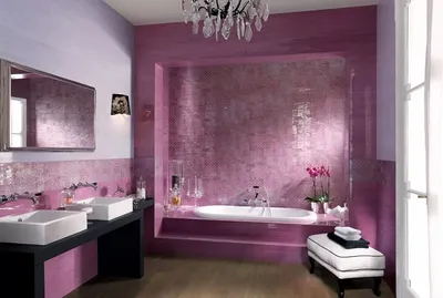 Ванна в сиреневом цвете, чтобы добавить нотку романтики в вашу ванную