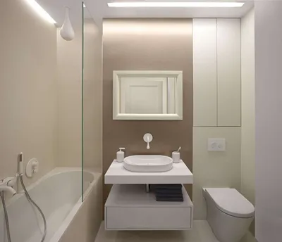 Модная ванная комната в трехкомнатной квартире