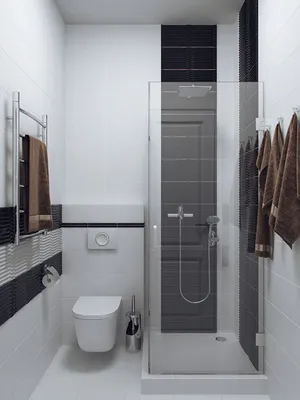 Элегантная ванная комната в трехкомнатной квартире