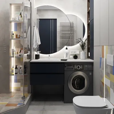 Ванная комната с уникальным дизайном и стильными аксессуарами