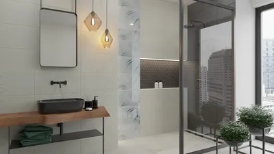 Фото ванной комнаты с белой плиткой - красивые картинки