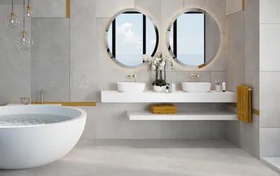 HD фото ванной комнаты с белой плиткой