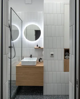 Фото ванной комнаты с белой плиткой в Full HD