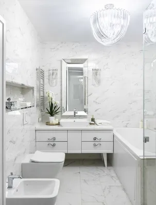 Современные фото ванной комнаты с белой плиткой