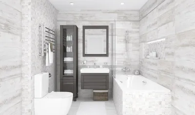Фото ванной комнаты с белой плиткой для скачивания