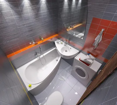 Минималистичный дизайн ванной комнаты без раковины