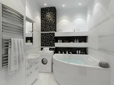 Фотография ванной комнаты с современным интерьером