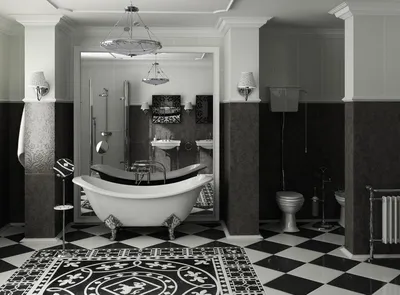 Фотография ванной комнаты с ретро-стилем