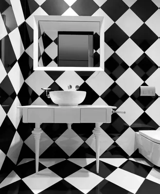Черно-белая ванная комната: классика, которая никогда не выходит из моды