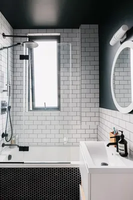 Черно-белая ванная комната: элегантность и функциональность в каждой фотографии