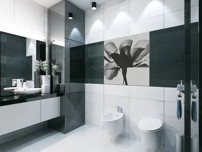 Черно-белая ванная комната: гармония и роскошь в каждой фотографии