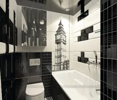 Ванная комната в черно-белом стиле на фото