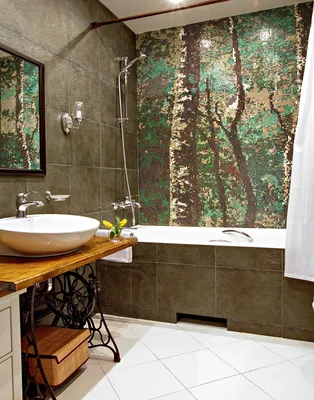 Фото ванной комнаты из мозаики для архитектурного проектирования