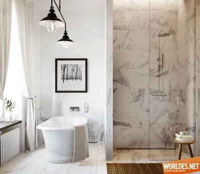 Фото ванной комнаты из мрамора с минималистическим стилем