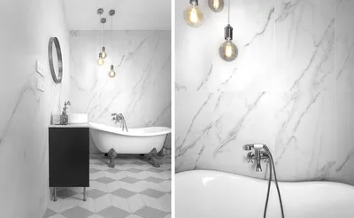 Фотографии ванной комнаты из мрамора с яркими акцентами