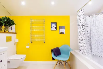 Оригинальные решения для ванной комнаты с крашенными стенами