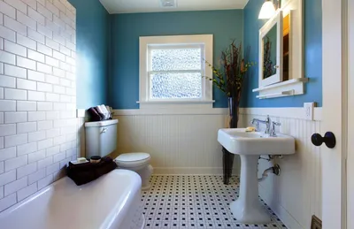 Ванная комната с крашенными стенами: выбор материалов и отделки