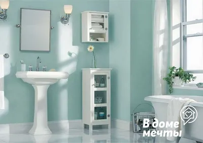 Скачать фото ванной комнаты с крашенными стенами бесплатно