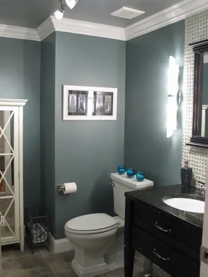 Стильные фото ванной комнаты с крашенными стенами