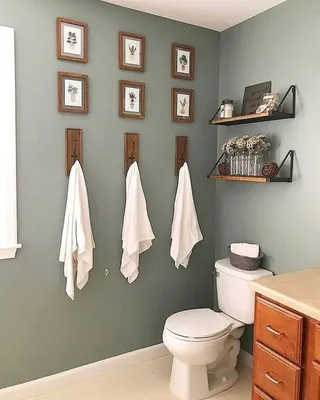 Вдохновение ванной комнаты с крашенными стенами на фото