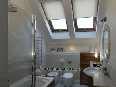 Фото ванной комнаты на мансардном этаже в формате WebP