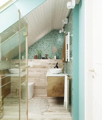 Ванная комната на мансардном этаже: современный дизайн и функциональность