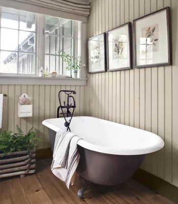 Ванная комната с вагонкой: фото идеи для ретро-дизайна