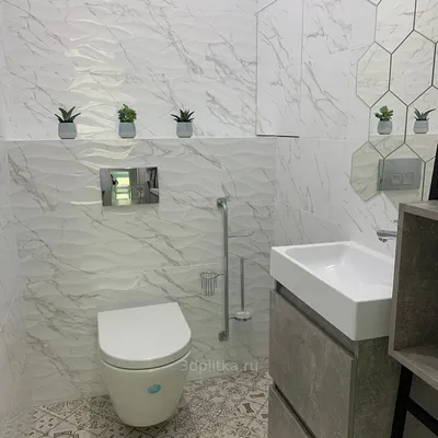 Фото ванной комнаты с плиткой под мрамор: идеи для обновления интерьера
