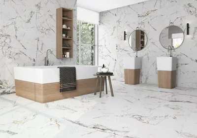 4K изображения ванной комнаты с плиткой под мрамор для скачивания