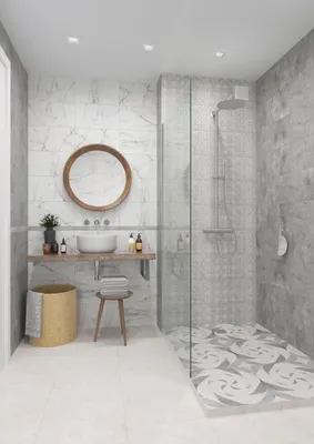 Фото ванной комнаты с плиткой под мрамор в формате WebP