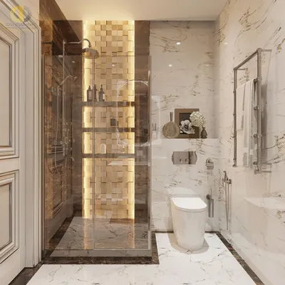 Современные фото ванной комнаты с плиткой под мрамор