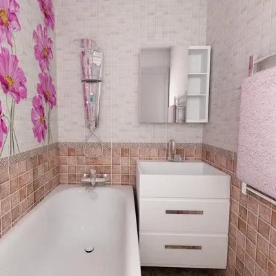 Ванная комната в хрущевке: фото с использованием керамической плитки
