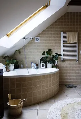 Картинки ванной комнаты в мансарде в Full HD качестве