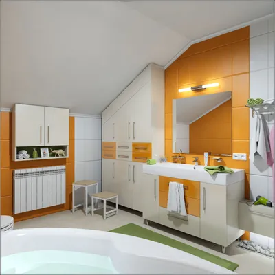 Фото ванной комнаты в мансарде с роскошной отделкой