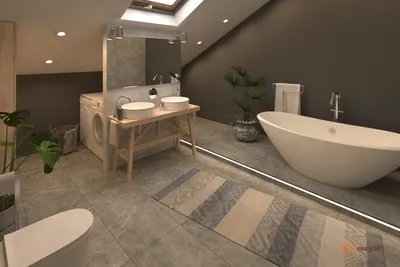Уникальная ванная комната в мансарде с фото