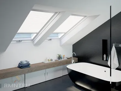 Мансардная ванная комната с изысканным дизайном
