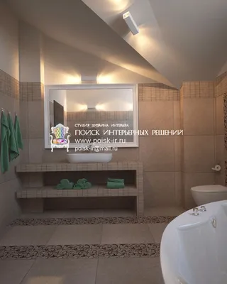 Фотография уютной ванной комнаты в мансарде с фото
