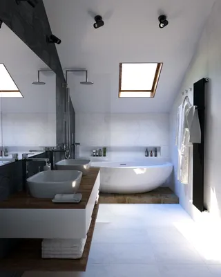 Фото ванной комнаты в мансарде: скачать бесплатно в HD