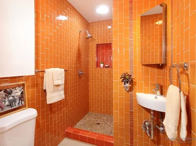 Фото ванной комнаты в оранжевых тонах: новые изображения для скачивания