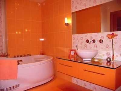 Ванная комната в оранжевых тонах: качественные изображения в форматах PNG, JPG, WebP