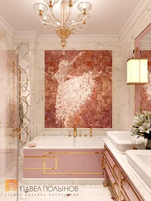 Интересный дизайн ванной комнаты в оранжевом стиле