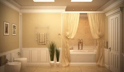Уникальный интерьер ванной комнаты в оранжевой гамме