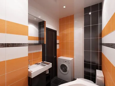 Фотография ванной комнаты в оранжевом цвете