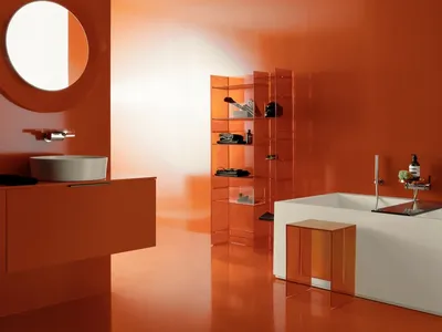 Фото ванной комнаты в оранжевом цвете - лучшие снимки