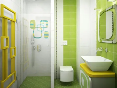 Новое изображение ванной комнаты в салатовом цвете