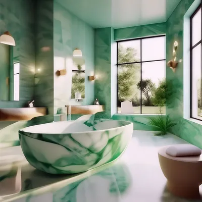 Изображение ванной комнаты в салатовом цвете для дизайна