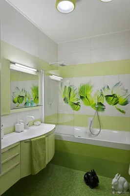 Фото ванной комнаты в салатовом цвете: 4K разрешение