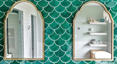 Фото ванной комнаты в салатовом цвете, создающей оазис спокойствия